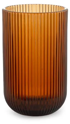 6er-Set Gläser Peony Amber 45 cl, geripptes Design