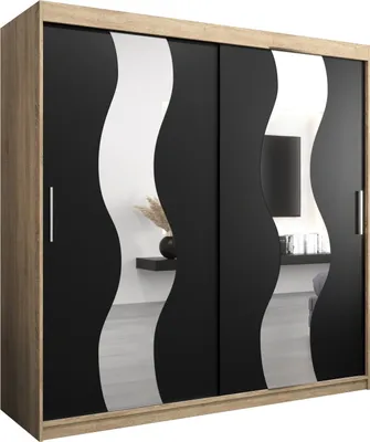 Produktbild von Kleiderschrank, Schiebetürenschrank Schlafzimmer, Schrank mit Spiegel SEWILLA 200 cm