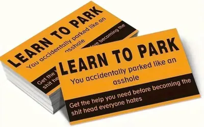 Productafbeelding van Slechte parkeerkaarten - Set van 20 - Grappige parkeerovertreding notities - Leren parkeren