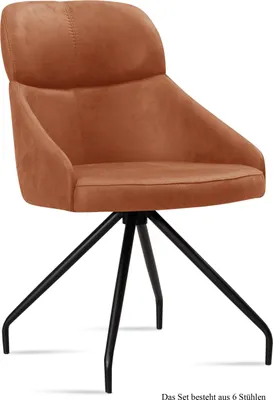 Produktbild von Esszimmerstuhl (6er-Set) Dionne 52x82x63 Schwarz/Cognac