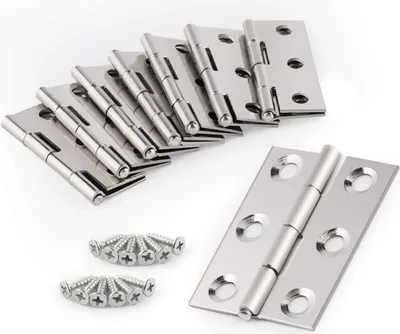 Produktbild von 20 Stück Scharnier Scharniere Klappbar Türscharniere Klappscharnier Schaniere Edelstahl Scharniere Steckverbinder, Silber