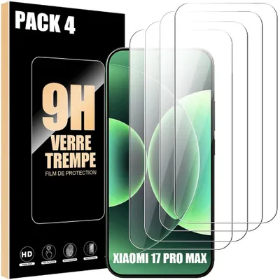 Image de 4 Verre Trempé pour Xiaomi 17 Pro Max, Vitre Protection Anti-Rayures 9H Antichoc Transparent
