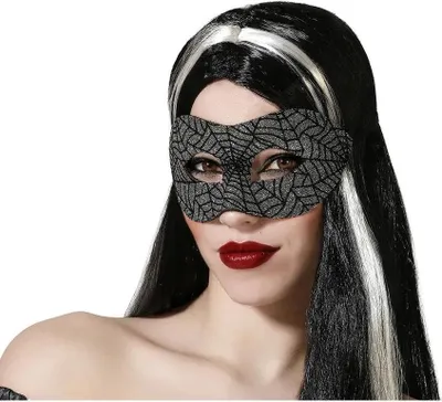 Obrázek produktu pro Atosa Halloween pavučina maska černá  Černá Jedna velikost