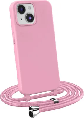 Produktbild von Handykette für Apple iPhone 14 - Handyhülle mit Schnur Cover in Rosa
