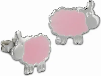 Produktbild von Teenie-Weenie Ohrstecker für Kinder Silber rosa Schäfchen Ohrringe SDO8128A