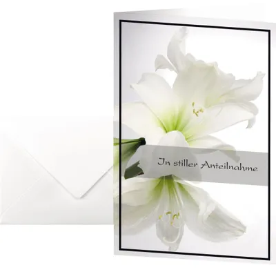 Image de sigel Trauerkarte "Weiße Amaryllis" (B)115 x (H)170 mm(T)