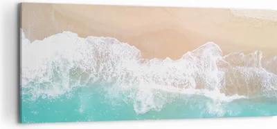 Produktbild von Bild auf Leinwand - Leinwandbild - Meer Welle Sand - 120x50cm - Wand Bild - Wanddeko - Wandbilder - Leinwanddruck - Bilder - Kunstdruck - Wanddekoration - Leinwand bilder - Wandkunst - AB120x50-3937
