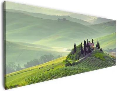 Produktbild von Wallario Premium Leinwandbild Toskana in Italien in Größe 80 x 200 cm