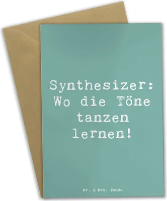 Produktbild von Mr. & Mrs. Panda Grußkarte Spruch Synthesizer Tanz - Meeresbrise - Geschenk, dankeskarten, Musiker, hochzeitskarten, elektronisches Musikinstrument, Musik, Klänge, Töne