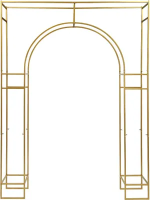 Produktbild von Hochzeitsbogen & Hintergrundständer - Freistehender quadratischer Ballonbogen - Kohlenstahl - Maße 91,5×31,5×19 cm - Größe L - Gold