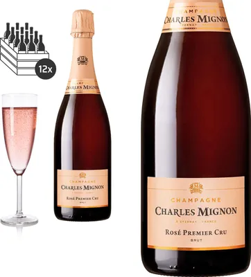 Produktbild von 12er Karton Champagne Rosé Premier Cru Brut von Charles Mignon (12 x 0.75 l)