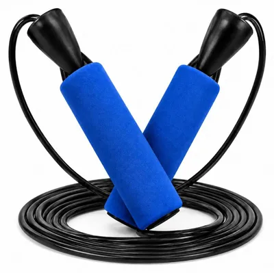 Produktbild von Springseil 280 cm Blau Fitness Speed Rope für Erwachsene – Seilspringen für Cardio, Ausdauertraining, Boxtraining, Crossfit, Fettverbrennung, Workout & Home Gym