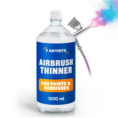 Produktbild von 7 Artists Airbrush Verdünner Acrylfarben 1000 ml Airbrush Thinner | Airbrush Medium | Acryl Verdünner für Air Brush | Airbrush-Zubehör für Kunst