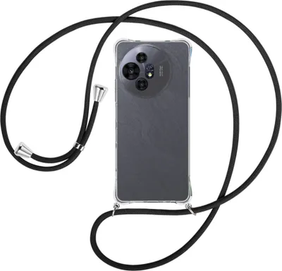 Produktbild von Handykette Backcover-Schutzhülle mit Band (Metall silberfarben) für TCL 50 NxtPaper 5G/TCL 50 Pro NxtPaper 5G  - schwarz