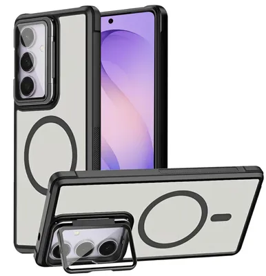 Produktbild von Schutzhülle für Samsung Galaxy S26 Plus Hülle, Metallring für Wireless Laden klappbarer Kamera Schutz Glas Ständer
