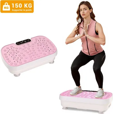 Obrázok produktu pre Vibračná doska pre domáce fitnes zariadenia, nosnosť 150 kg, dĺžka 46 cm, nastaviteľná rýchlosť, tichá prevádzka