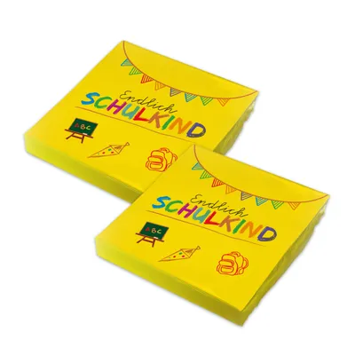 Produktbild von itenga 40x Serviette Schulanfang Endlich Schulkind GELB