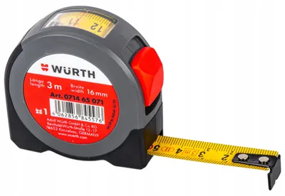 Produktbild von WURTH Maßband 3m 16mm Bandmaß mit Feststeller