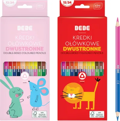 Produktbild von Interdruk Doppelseitige Buntstifte 12 Stück 24 Farben BeBe Kids