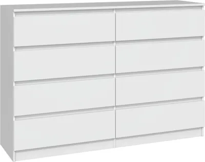 Produktbild von Kommode, Schlafzimmer Flur, Schrank, Sideboard, Highboard mit 8 Schubladen, Breite 140 cm Höhe 97 | Weiß