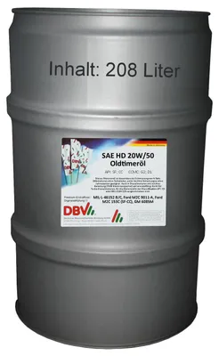 Produktbild von DBV Oldtimeröl SAE HD 20W/50 208-Liter-Fass