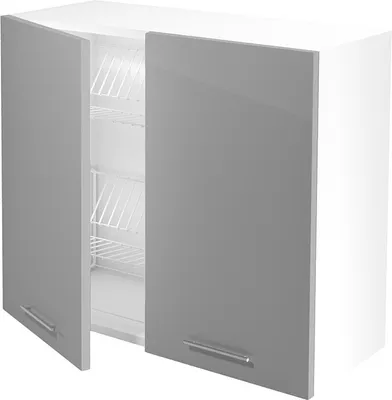 Obrázek produktu pro Halmar Horní kuchyňská skříňka Vento GC-80/72 - bílá / světle šedý vysoký lesk