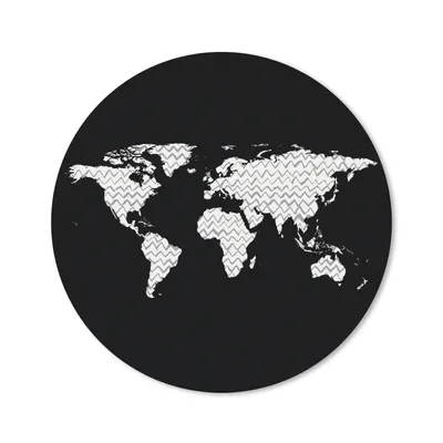Produktbild von MuchoWow® Mauspad Mousepad Weltkarte - Zickzack - Grau 30x30 cm - Mousepads - Maus Mat - Pad - Mausunterlage - Tischunterlage - Schreibtischmatten