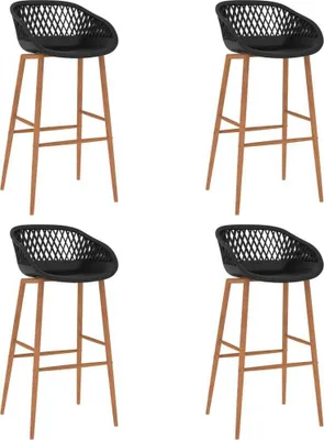 Image de Maison Exclusive - Lot de 4 tabourets de bar, noir