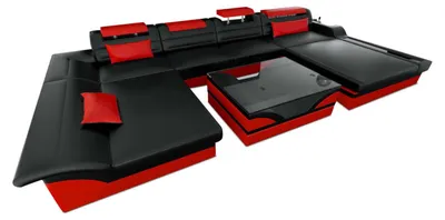 Produktbild von Mini Wohnlandschaft Monza Eleganz U-Form aus Leder
