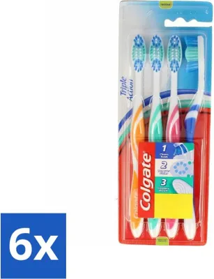 Zdjęcie produktu dla Szczoteczki do zębów Colgate Triple Action Medium zestaw 4 sztuk - Value Pack - 6 sztuk