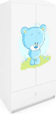 Produktbild von Kleiderschrank babydreams weiß blau teddybär
