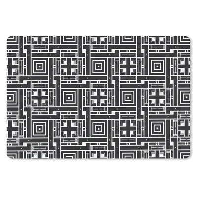 Produktbild von MuchoWow® Schreibtischunterlage Geometrie - Muster - Schwarz 60x40 cm - XXL Mauspad - Großes Mauspad