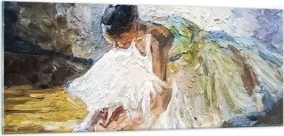 Produktbild von Bilder auf glas - Einteilig - Ballerina Mädchen Öl - 100x40cm - Glasbilder - Wandbilder - Bilder - zum Aufhängen bereit - Wanddekoration aus Glas - Glas Bilder - Wandbild auf Glas - GAB100x40-4756
