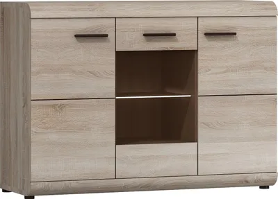 Produktbild von Furniture24 Kommode LINK 120, Wohnzimmerschrank, Sideboard mit 3 Türen Ohne Beleuchtung