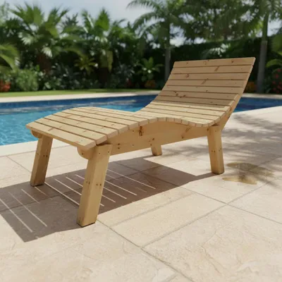 Produktbild von Gartenliege Relaxliege "Liege-Franzi" (Zirbe) Breite 100cm Einstiegshöhe 60cm mit Füßen