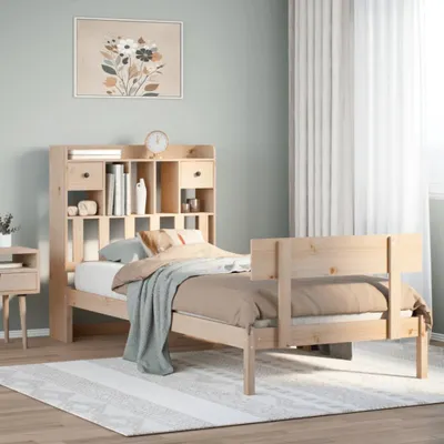 Produktbild von Maison Exclusive - Massivholzbett mit Regal ohne Matratze 90x200 cm Kiefer