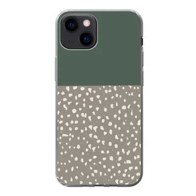 Produktbild von MuchoWow® Handyhülle Schutzhülle Hülle für iPhone 13 mini Polka dot - Grün - Muster Silikon Softcase Handy Hülle - Softcase