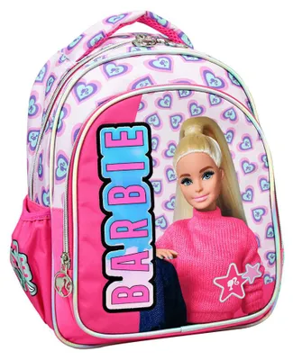 Obrázok produktu pre Batoh Barbie – Ružový – Školský batoh so srdiečkami pre dievčatá – Batoh pre dievčatá – Školská taška pre deti – 30 x 24 x 12 cm