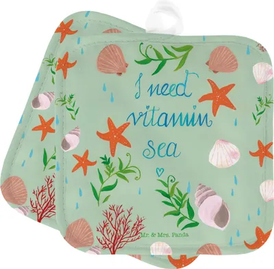 Produktbild von Mr. & Mrs. Panda 2er Set Topflappen Vitamin Sea - Geschenk, See, Topfuntersetzer, Topflappenset, Topflappen Set, Outdoor, Schöne Topflappen, Ofenhandschuh, Sommer Deko