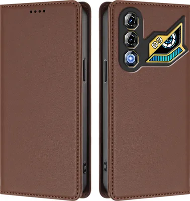 Obrázek produktu pro Kožené pouzdro pro ZTE nubia Neo 3 GT, magnetické flipové pouzdro zPolyuretankůže se stojánkem Hnědá