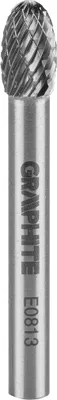 Produktbild von GRAPHITE HM Metallfräser, oval, Typ E, Schaft 6 x 45 mm, für Schleifmaschine, für Aluminium, Kunststoff