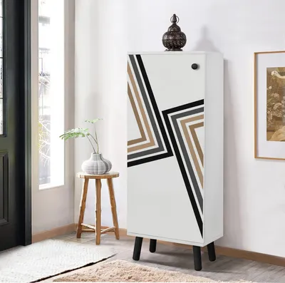 Produktbild von Skye Decor, Vegas - SB 961, Schuhschrank, Weiß, 100 % MELAMINBESCHICHTETE SPANPLATTEN, 50 x 38 x 135 cm