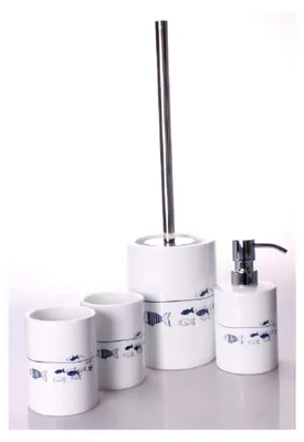 Produktbild von Weißer Becher mit Fisch-Motiv