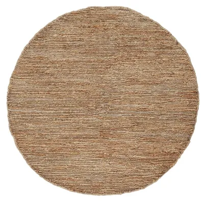 Produktbild von Juteteppich Nala Rund Naturfarbe Beige Ø 300 cm handgewebt aus Jute | Moderner Naturteppich Uni im Boho - Style robuster Teppich Rund für Wohnzimmer, Schlafzimmer und Küche