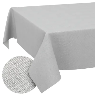Tischdecke 130x90cm Rechteckig Hellgrau DanceDirty abwaschbar Leinenoptik wetterfest, Hauptbild