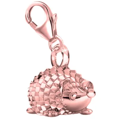 Igel Charm Anhänger in Rosegold - Edel und verspielt / Echtschmuck