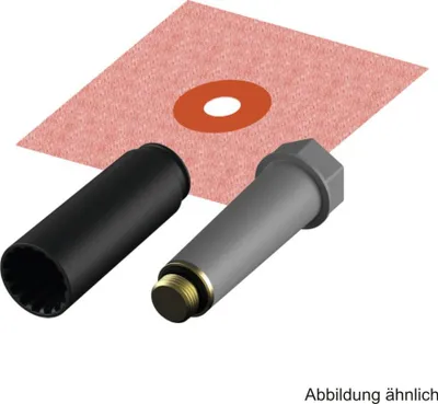 A product shot of plumbing components and a gasket.