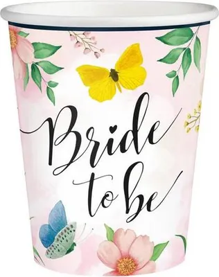 Zdjęcie produktu dla kubek Bride to be Kwiaty 220ml 6szt.