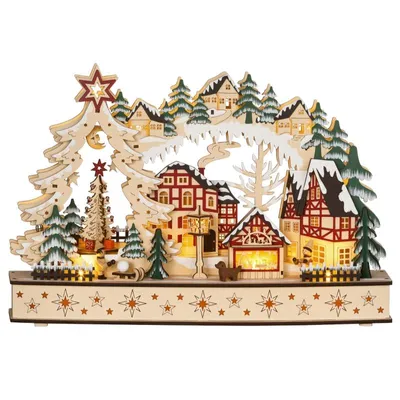 Produktbild von Weihnachtsdorf mit LED-Beleuchtung – Winterliche Atmosphäre – Weihnachtsdekoration – 45 x 12 x 30 cm