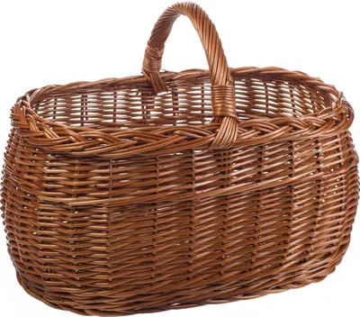 Produktbild von Henkelkorb Weidengeflecht für Einkauf in Naturfarbe oder in 3 verschiedenen Farben lackiert Einkaufskorb 45x30x35cm